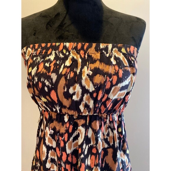 Wet Seal Dress Sz Medium Animal ? Cheetah Print Strapless Tiered Ruffle Skirt - Picture 2 of 9